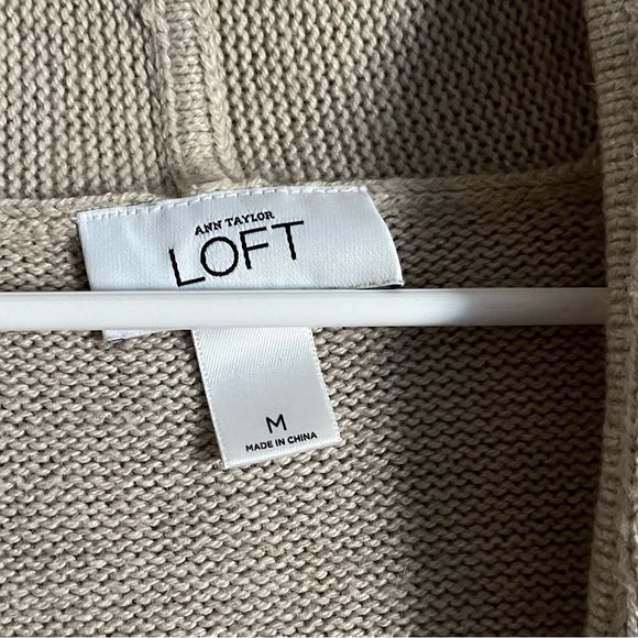 Ann Taylor Loft medium tan wrap sweater warm - Picture 3 of 5
